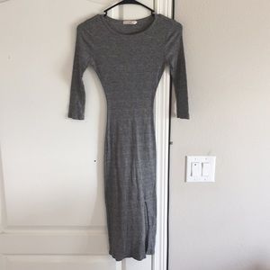 Gray Midi Bodycon with Slit